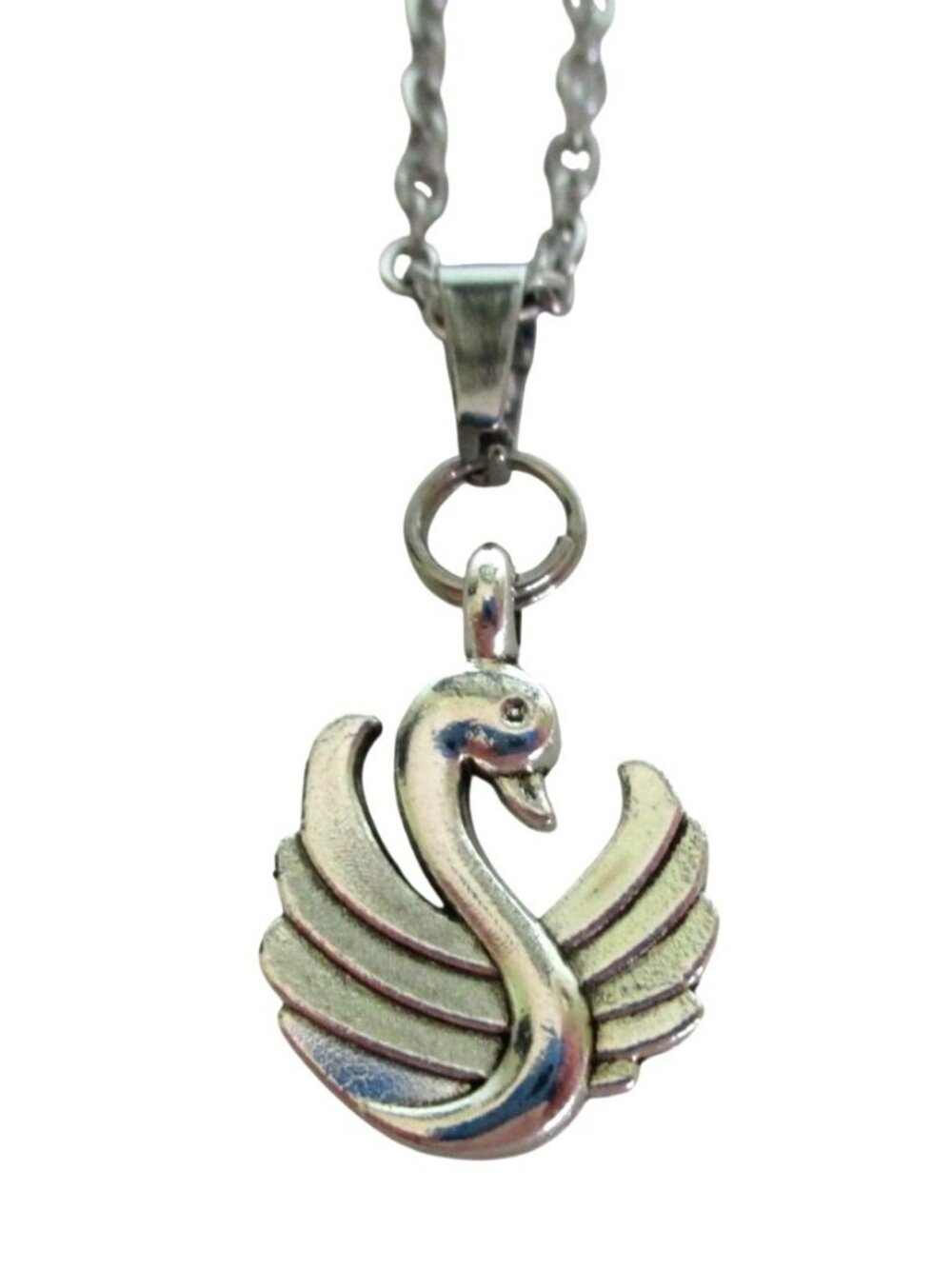 New Swan Pendant Necklace with 18" Stainless Chain Bird Waterfowl Jewelry Gift